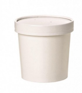 POT A SOUPE CARTON BLANC AVEC COUV - 250