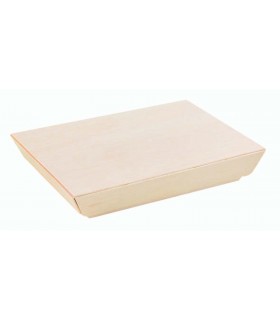 Barquette rectangulaire en bois "Samouraï" 180x130mm H29mm - 100Pcs