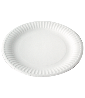 Assiette ronde en carton blanc - 1000Pcs