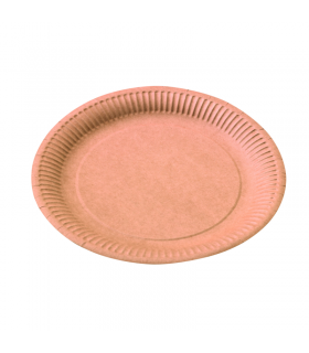 Assiette ronde en carton brun   H15mm - 900Pcs