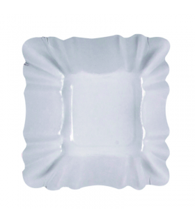 Assiette creuse carrée en carton laminé blanc  90x90mm H30mm - 2000Pcs