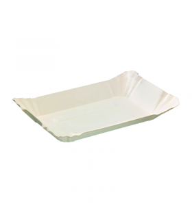 Assiette barque en carton blanc  180x120mm H50mm - 1000Pcs