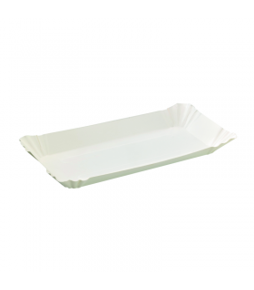 Assiette barque en carton blanc  230x120mm H20mm - 1000Pcs