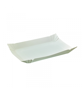 Assiette barque en carton blanc  240x180mm H20mm - 750Pcs