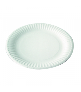 Assiette ronde en carton blanc   H20mm - 500Pcs