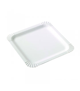 Assiette carrée en carton blanc  210x210mm H0,2mm - 500Pcs