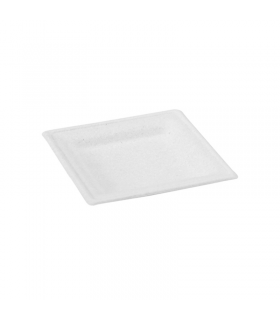 Assiette carrée blanche en pulpe  160x160mm - 500Pcs