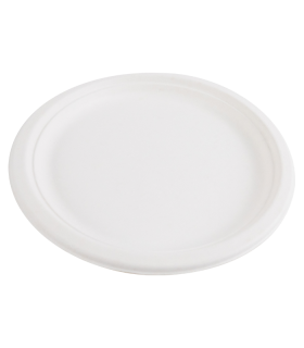 Assiette ronde blanche en pulpe   H26mm - 250Pcs