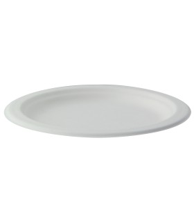 Assiette ronde blanche en pulpe - 1000Pcs