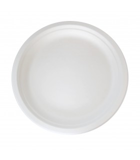 Assiette ronde blanche en pulpe - 500Pcs