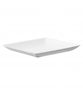 Assiette carrée blanche en pulpe "BioNChic"  110x110mm - 100Pcs