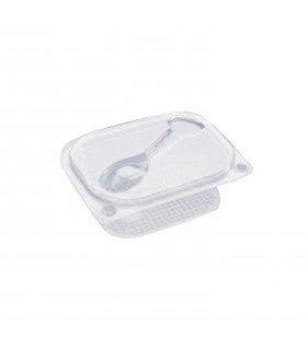 Boîte transparente avec espace pour spork 135x105mm H50mm 520ml - 500Pcs