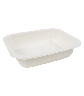 Barquette scellable pulpe laminée PLA "gastronorme" 1/ 8 160x130mm H36mm 465ml - 400Pcs