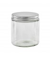 Pot en verre rond avec couvercle en aluminium à visser  H99mm 500ml - 40Pcs