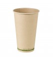 Gobelet beige en carton fibre de bambou sans plastique, Waterbased  H136mm 460ml - 1000Pcs