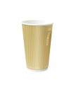 Gobelet carton double paroi beige "Rippley"   H110mm 350ml - 500Pcs