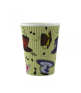 Gobelet carton double paroi décor "Tea Cup"   H108mm 350ml - 500Pcs