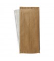 Pochette papier beige pour couverts avec serviette blanche  110x250mm - 500Pcs