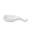 Mini cuillère carrée en porcelaine blanc  96x53mm H15mm - 24Pcs