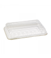 Plateau traiteur rectangulaire pulpe blanc 455x305mm H20mm - 24Pcs