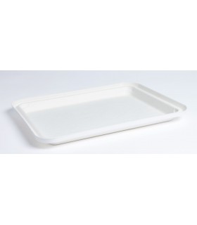 Couvercle plat blanc en pulpe pour plateau repas 60x60mm - 200Pcs