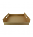 Plateau en carton kraft brun avec poignées  390x290mm H42mm - 100Pcs