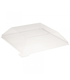 Couvercle Samourai dôme transparent en plastique PET transparent pour assiette 130x130mm H20mm - 100Pcs