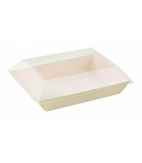 Couvercle Samourai dôme transparent en plastique PET transparent pour assiette 130x180mm - 100Pcs