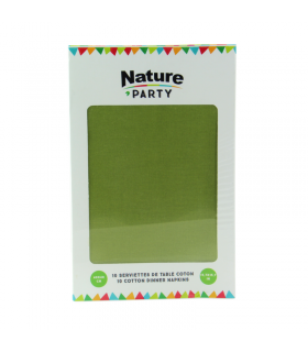 SERVIETTE COTON VERTE 40X40CM - X100 (10X10PCS) - 100Pcs