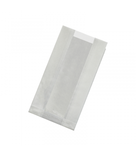 Sac blanc ingraissable en papier kraft à fenêtre plastique PP 220x120mm H50mm - 1000Pcs