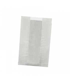 Sac blanc ingraissable en papier kraft à fenêtre plastique PP 280x180mm H80mm - 1000Pcs