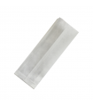 Sac sandwich blanc ingraissable en papier kraft à fenêtre cristal et 6 cm de soufflet 110x40mm H310mm - 1000Pcs