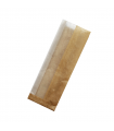 Sac sandwich brun en papier kraft à fenêtre cristal et 4 cm de soufflet 110x40mm H310mm - 1000Pcs