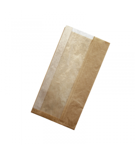 Sac sandwich en papier kraft à fenêtre cristal et 6 cm de soufflet 200x60mm H400mm - 1000Pcs