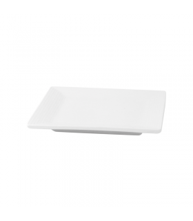 Mini plat carré en porcelaine blanc  101x101mm H23mm - 24Pcs