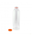 Bouteille transparente en plastique PET avec bouchon orange 68 H187mm 500ml - 150Pcs