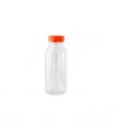 Bouteille transparente en plastique RPET avec bouchon attaché orange  56 H150mm 250ml - 270Pcs