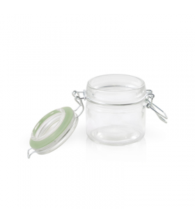 Mini bocal en verre avec joint silicone vert clair   H71,5mm 100ml - 24Pcs