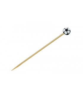 Pique bambou avec une extrémité décor football  H120mm - 1000Pcs