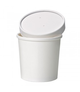 Pot carton blanc chaud et froid   H100mm 490ml - 500Pcs