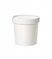 Pot carton blanc chaud et froid avec couvercle carton   H85mm 350ml - 250Pcs