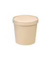 Pot carton fibre de bambou chaud et froid avec couvercle   H110mm 710ml - 250Pcs