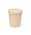 Pot carton fibre de bambou chaud et froid avec couvercle   H140mm 940ml - 250Pcs