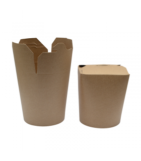 Pot carton rond kraft fermeture à fente 100x90mm H120mm 1000ml - 500Pcs