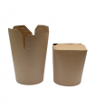 Pot carton rond kraft fermeture à fente 100x90mm H120mm 1000ml - 500Pcs