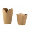 Pot carton rond kraft fermeture à fente 72x87mm H95mm 550ml - 500Pcs