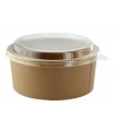 Combo Saladier en carton kraft et couvercle PET   H50mm 550ml - 300Pcs