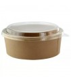 Combo Saladier rond kraft "Buckaty" et couvercle PET   H65mm 1250ml - 200Pcs