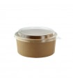 Combo Saladier rond kraft et couvercle  H75mm 750ml - 300Pcs