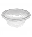 Saladier rond transparent PET avec couvercle attaché   H56mm 500ml - 500Pcs